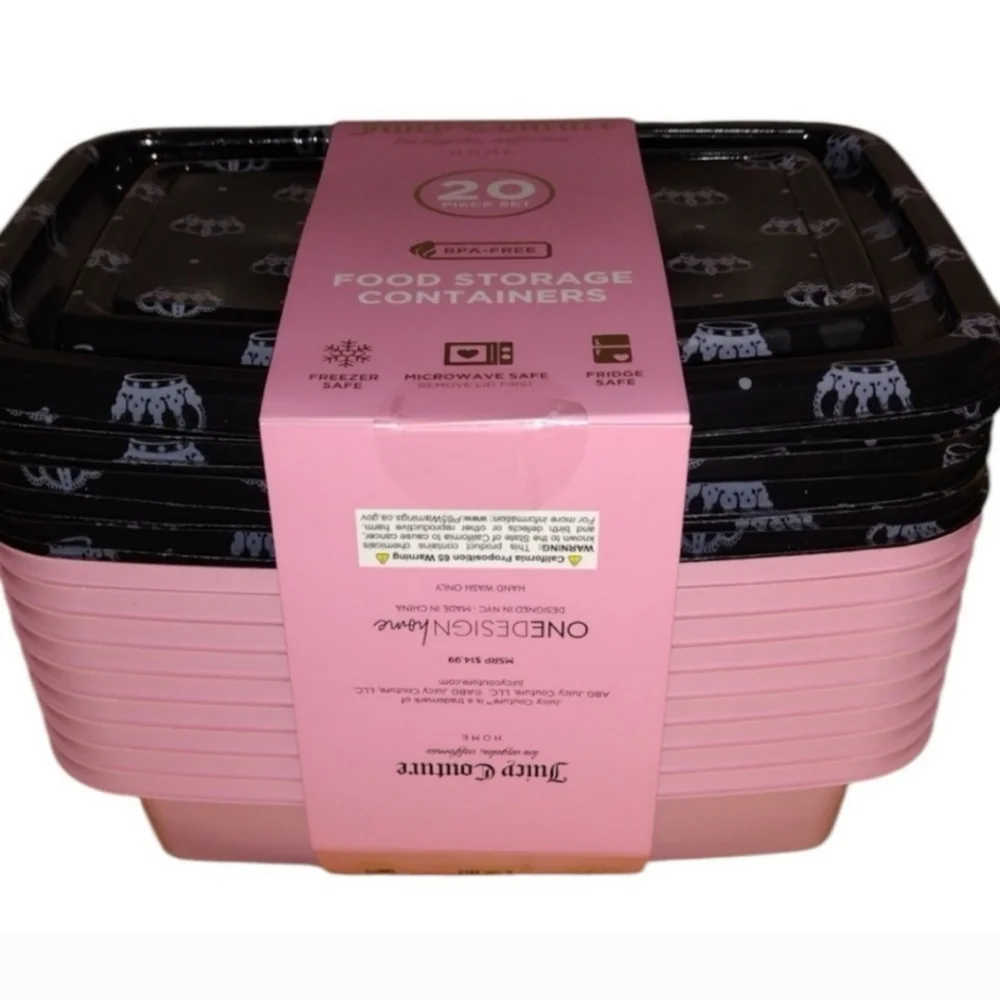 Juicy Couture Pink and Black Storage Set - 20pc Set